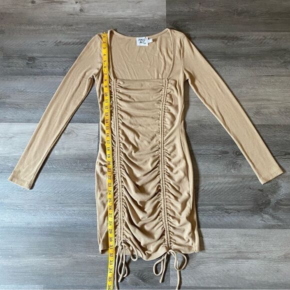 Princess Polly Ribbed Bodycon Dress Long Sleeve Adjustable Stretchy 4 - Picture 7 of 10